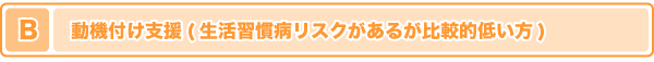 B　動機付け支援(生活習慣病リスクがあるが比較的低い方)